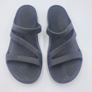 Crocs Swiftwater Sandals Women's Size 8 Black Casual Outdoor Beach Resort Comfy